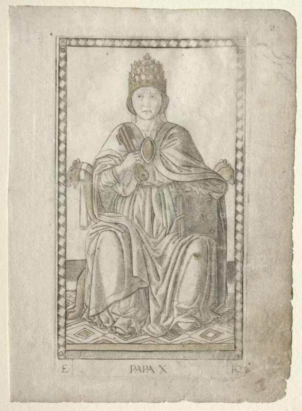 The Pope (from the Tarocchi, series E: Conditions of Man, #10), before 1467. Creator: Master of the E-Series Tarocchi (Italian, 15th century).