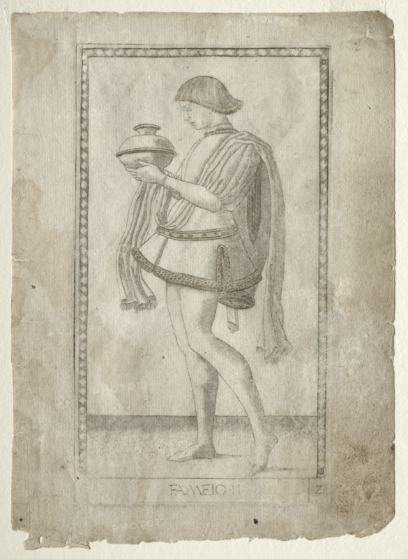 The Servant (from the Tarocchi, series E: Conditions of Man, #2), before 1467. Creator: Master of the E-Series Tarocchi (Italian, 15th century).
