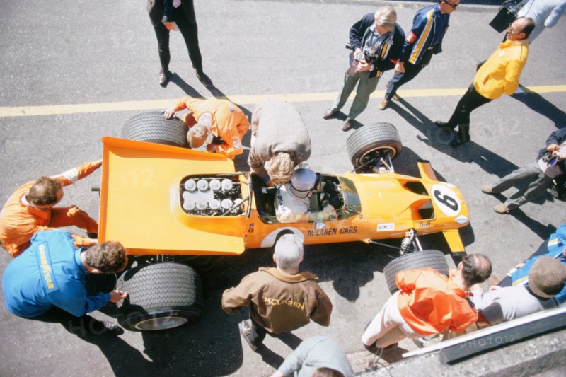 McLaren M74, Bruce McLaren 1969 British Grand Prix. Creator: Unknown.