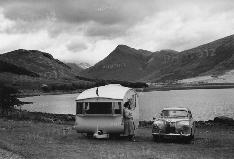1955 MG ZA Magnette with 1954 Pipit Caravan. Creator: Unknown.