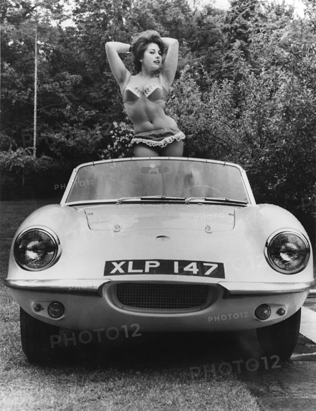 1959 Elva with posing female model. Creator: Unknown.