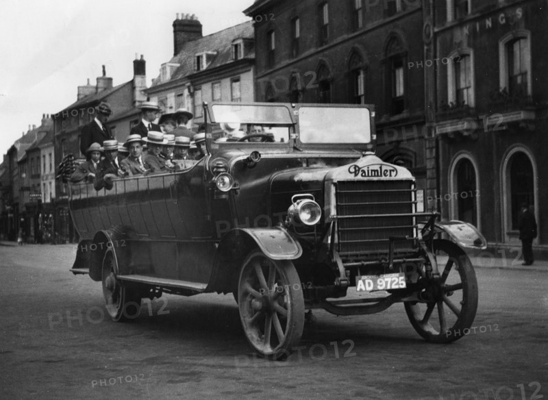 1922 Daimler charabanc in Cirencester. Creator: Unknown.