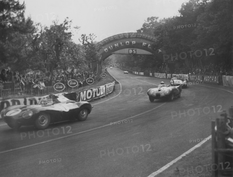 Jaguar D type, Rolt/Hamilton 1955 Le Mans. Creator: Unknown.