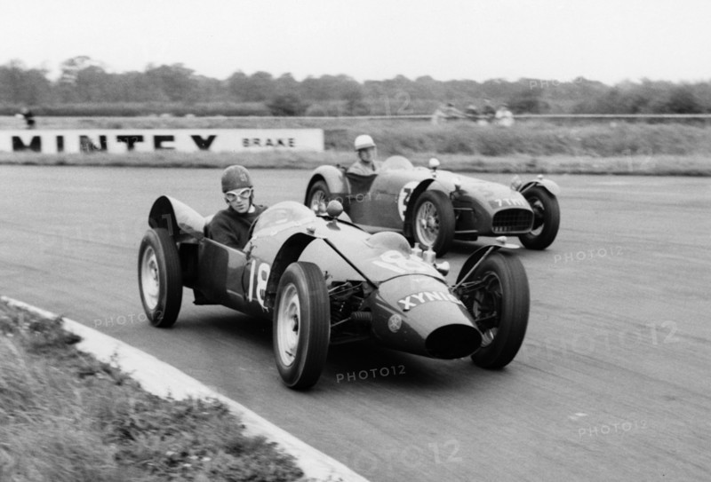 Yimkin of D. Sim leads Lotus 7 of P.Warr at Silverstone 1960. Creator: Unknown.