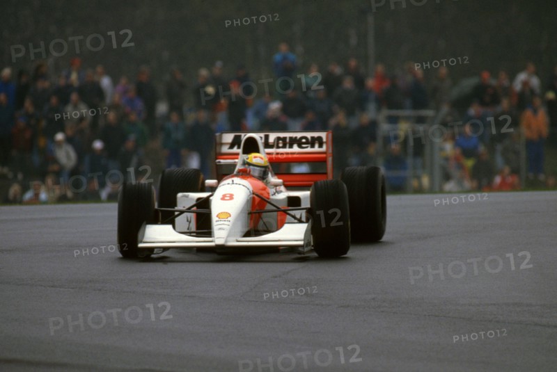 McLaren MP4-8, Ayrton Senna 1993 European Grand Prix at Donington. Creator: Unknown.