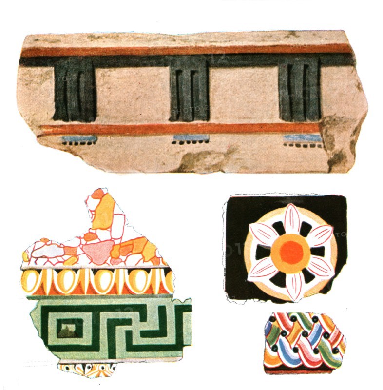 Fragments of decoration from Delos, Greece, (1928). Creator: Unknown.