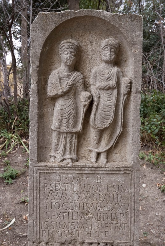 Algeria, Timgad, Museum, gravetstones