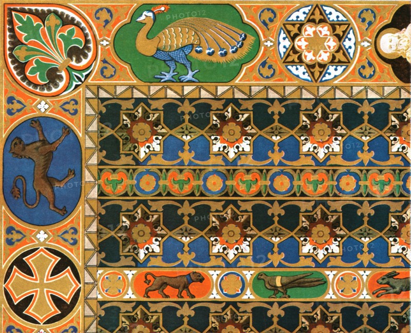 Painted wooden ceiling in the cathedral at Messina, Sicily, Italy, (1928). Creator: Unknown.