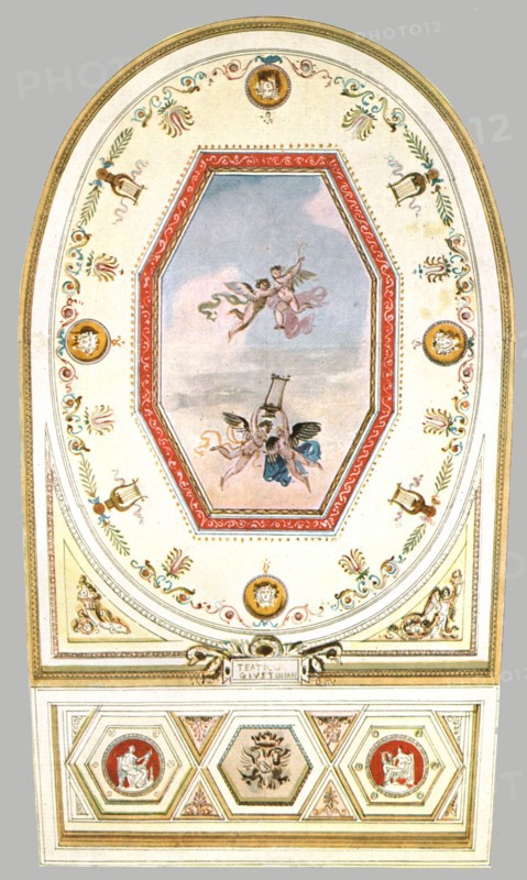 Design for a ceiling in a theatre, Italy, (1928).  Creator: Unknown.