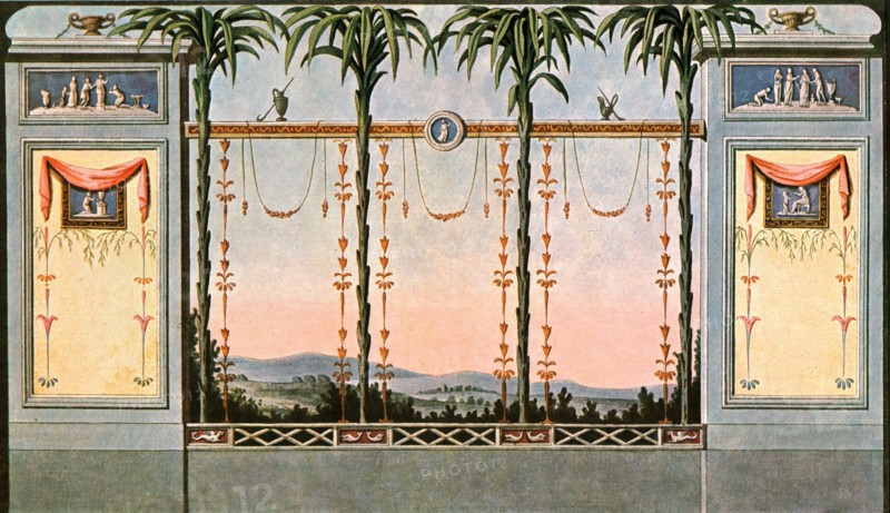 'Mural decoration of a gallery-hall abutting on a garden', Leipzig, Germany, (1928). Creator: Unknown.