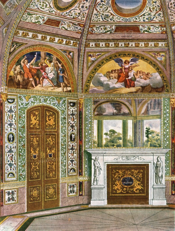 Decoration in the Octagon (Garden Pavilion) in Buckingham Palace, London, (1928). Creator: Unknown.