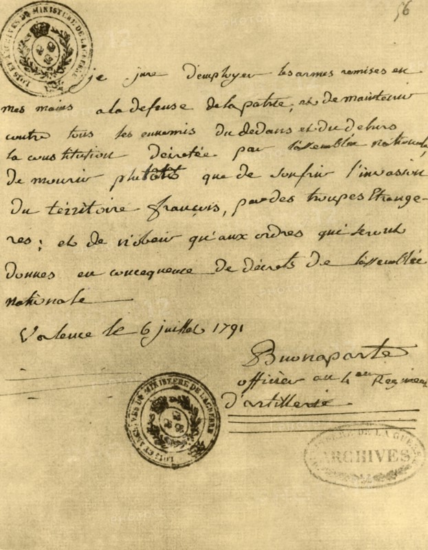 Napoleon's constitutional oath, 6 July 1791, (1921).  Creator: Napoleon Bonaparte I.