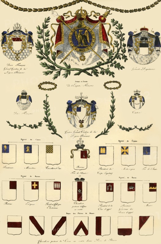 Arms of the French Empire and of the imperial nobility, 1806, (1921). Creator: Unknown.