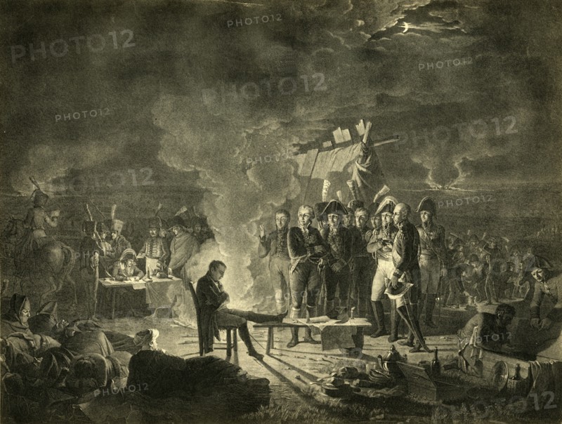 Napoleon's bivouac on the battlefield of Wagram during the night of 5-6 July 1809, (1921). Creator: Heinrich Guttenberg.