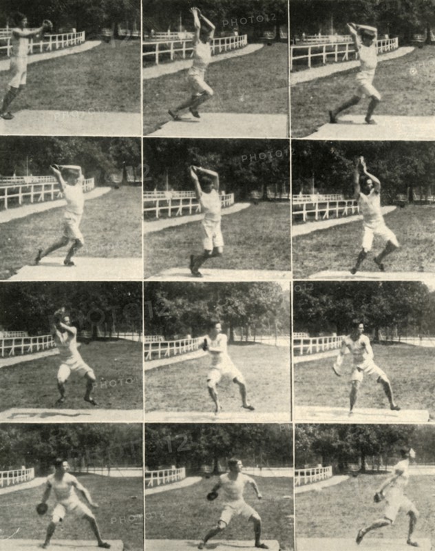 Throwing the discus without turning, 1908. Creator: Unknown.