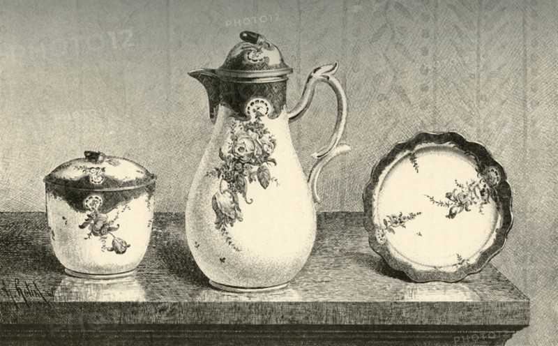 Porcelain coffee set, mid-late 18th century, (1903). Creator: Unknown.