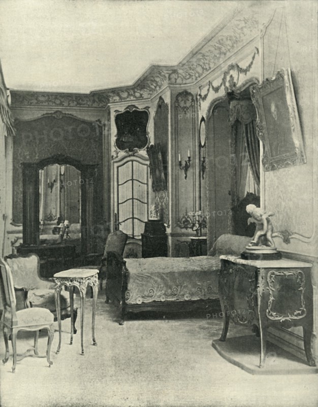 Louis XV's bedchamber, carried out by Maison Soubrier, (1903). Creator: Unknown.