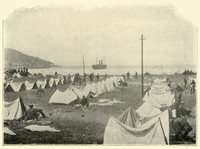 St. Paul in Bay, firing over Top of Hill...June 24th', Spanish-American War, 1898, (1899). Creator: Burr McIntosh.