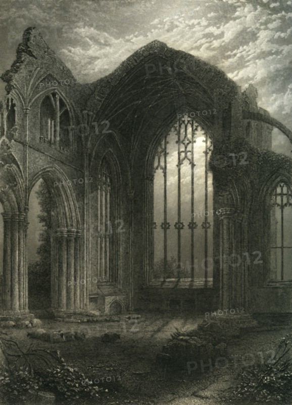 'Melrose Abbey', c1870.