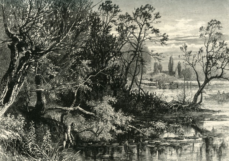 'Temple Lock, Near Marlow', c1870.