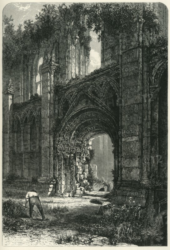 'Glastonbury Abbey', c1870.