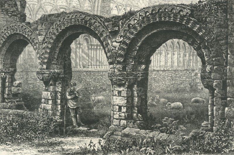 'Chapter House, Much Wenlock Abbey', c1870.
