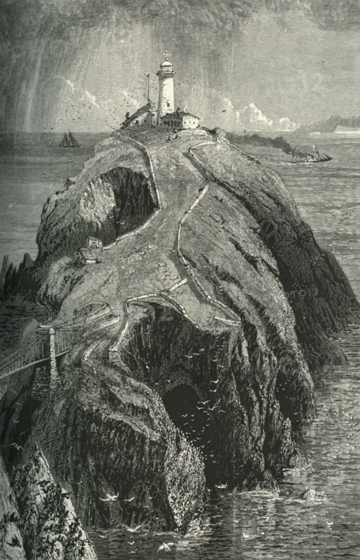 'South Stack Lighthouse, Holyhead', c1870.