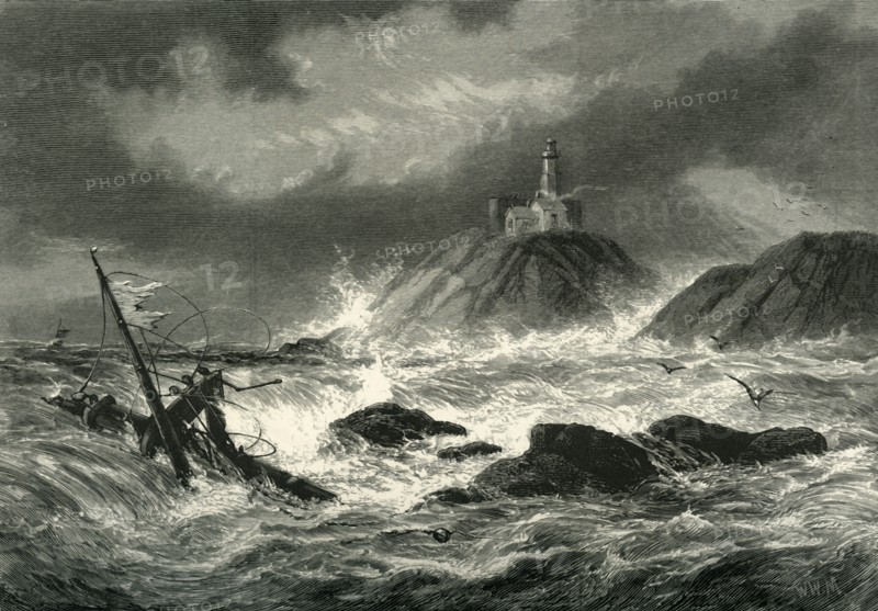 'Mumbles Rocks and Lighthouse, near Swansea', c1870.