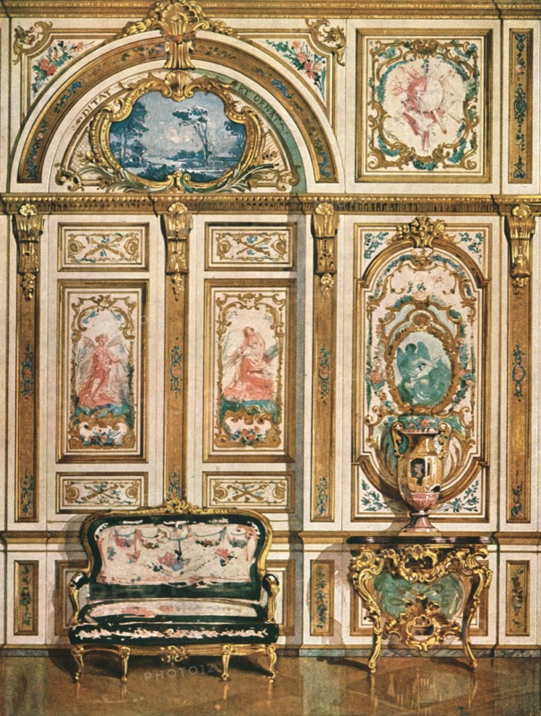 Mural decoration in the Palace of Fontainebleau, France, (1928).  Creator: Unknown.