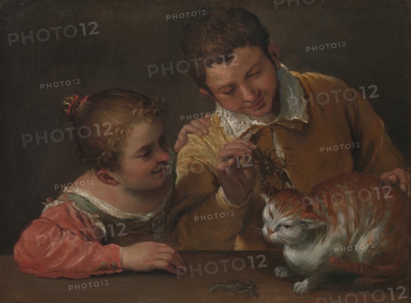 Two Children Teasing a Cat. Creator: Annibale Carracci.
