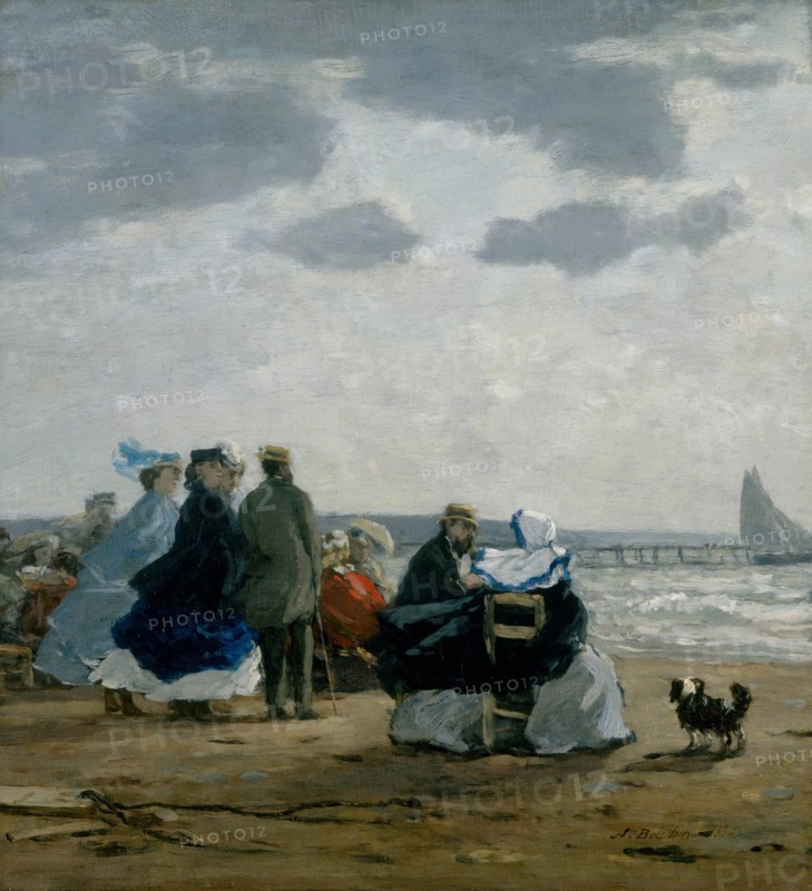 On the Beach, Dieppe, 1864. Creator: Eugene Louis Boudin.