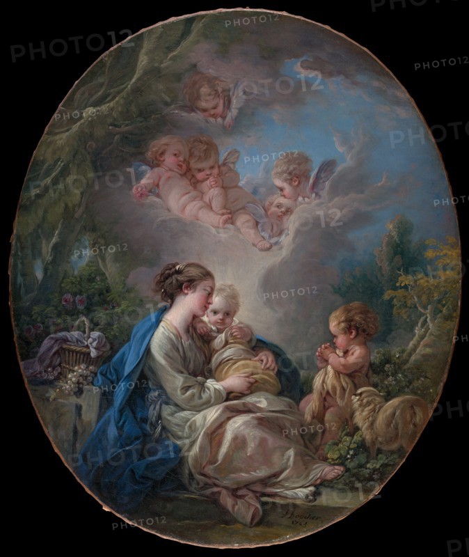 Virgin and Child with the Young Saint John the Baptist and Angels, 1765. Creator: Francois Boucher.