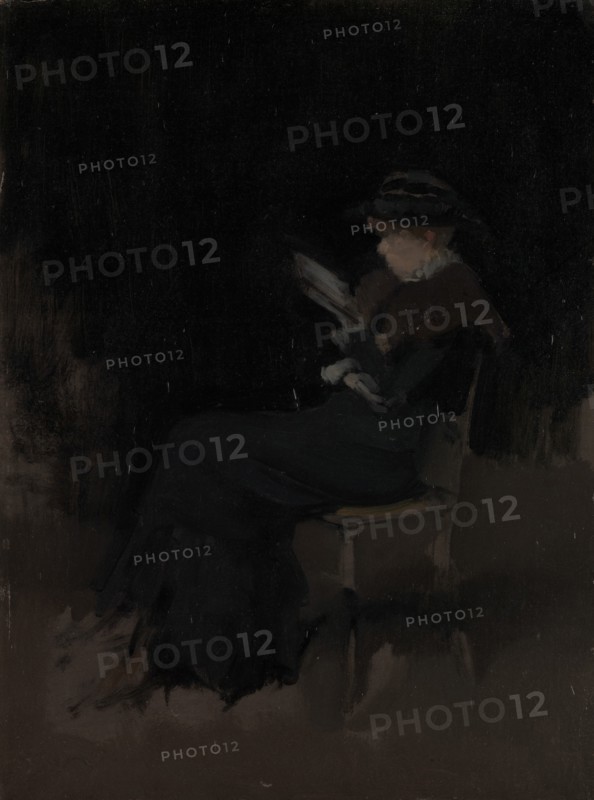 Arrangement in Black: Girl Reading, ca. 1880-90. Creator: James Abbott McNeill Whistler.