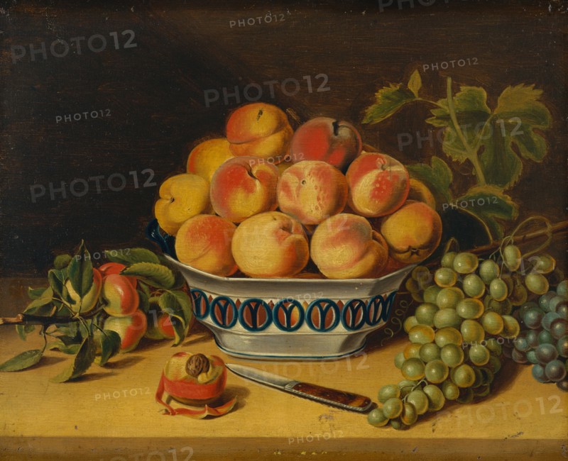Still Life: Peaches and Grapes, ca. 1825. Creator: John Archibald Woodside.