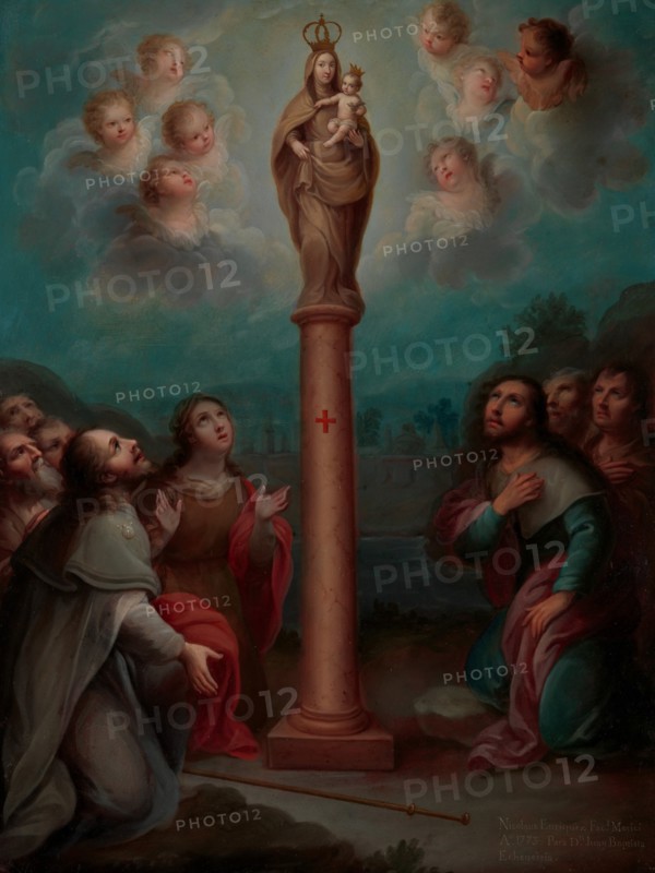 The Apparition of the Virgin of El Pilar to St. James, 1773. Creator: Nicolás Enríquez.