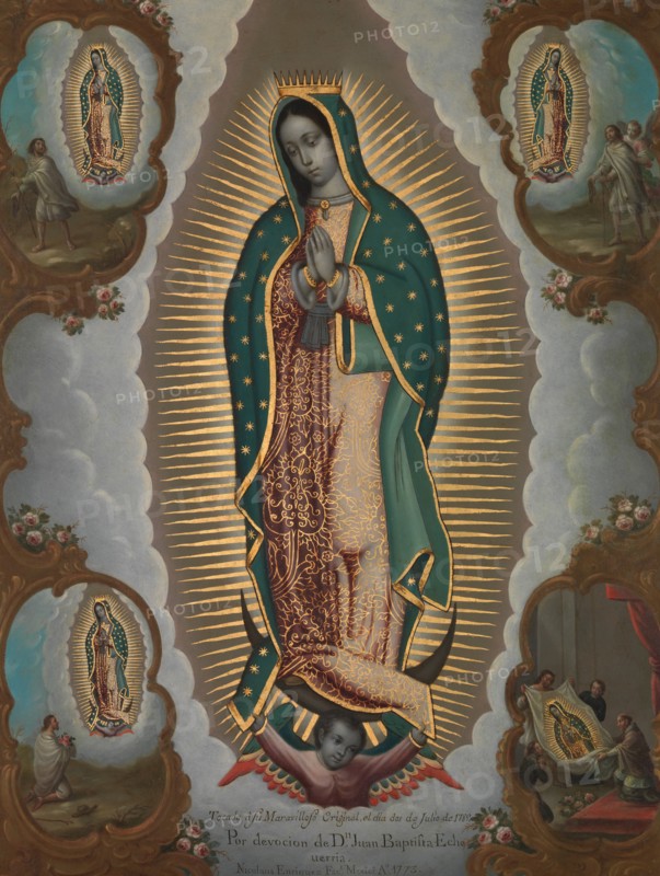 The Virgin of Guadalupe with the Four Apparitions, 1773. Creator: Nicolás Enríquez.