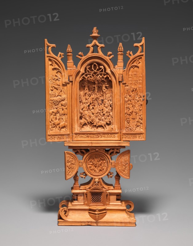 Miniature Altarpiece with the Crucifixion, early 16th century. Creator: Unknown.