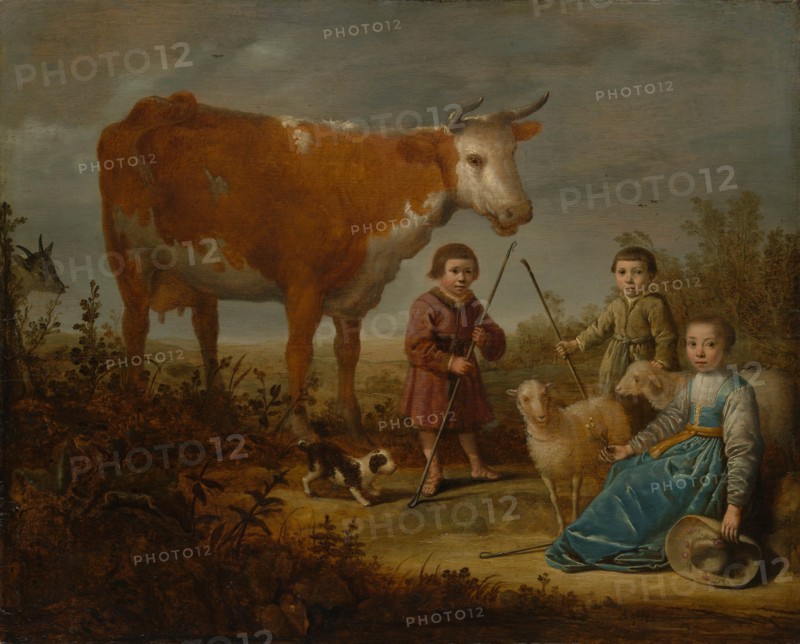 Children and a Cow, 1635-39. Creator: Aelbert Cuyp.