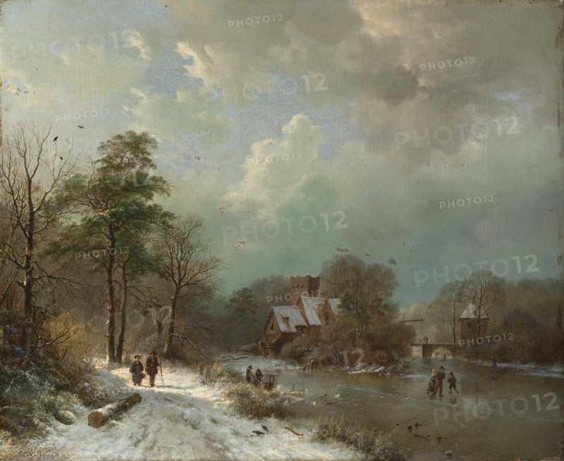 Winter Landscape, Holland, 1833. Creator: Barend Cornelis Koekkoek.