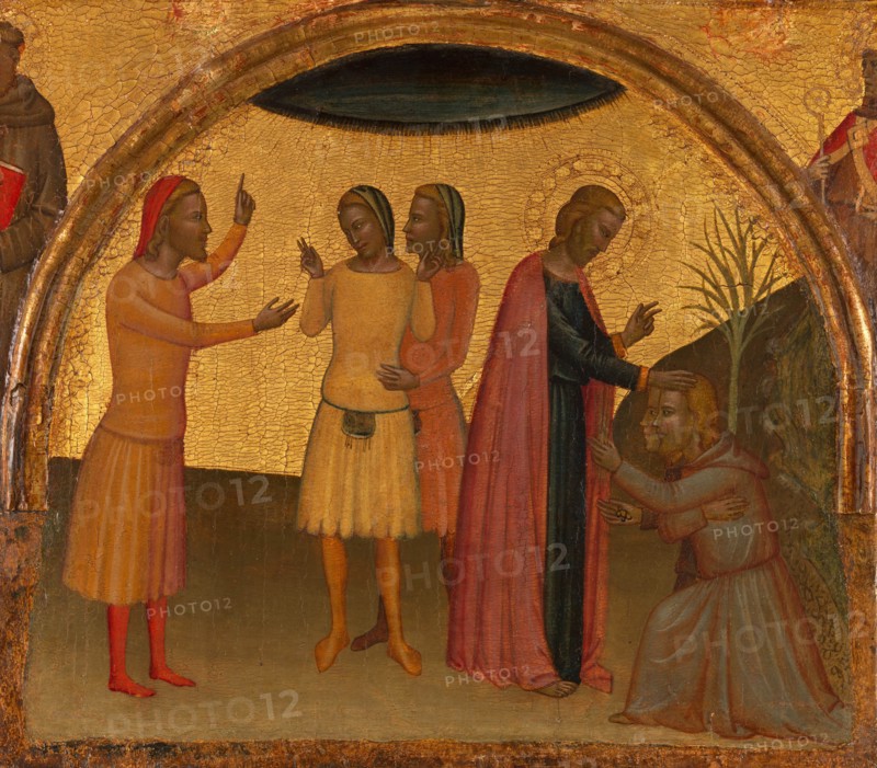 Saint John the Evangelist with Acteus and Eugenius, ca. 1370. Creator: Francescuccio Ghissi.