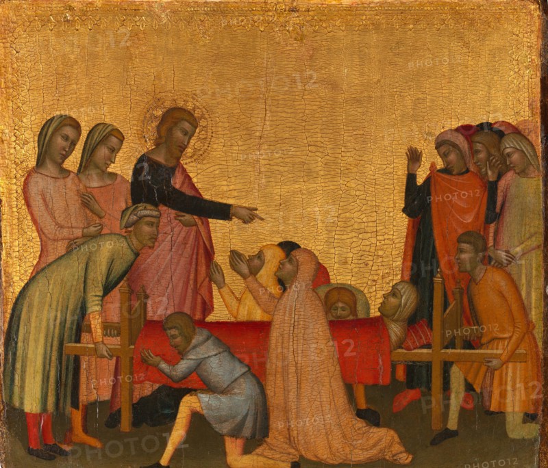 Saint John the Evangelist Raises Satheus to Life, ca. 1370. Creator: Francescuccio Ghissi.