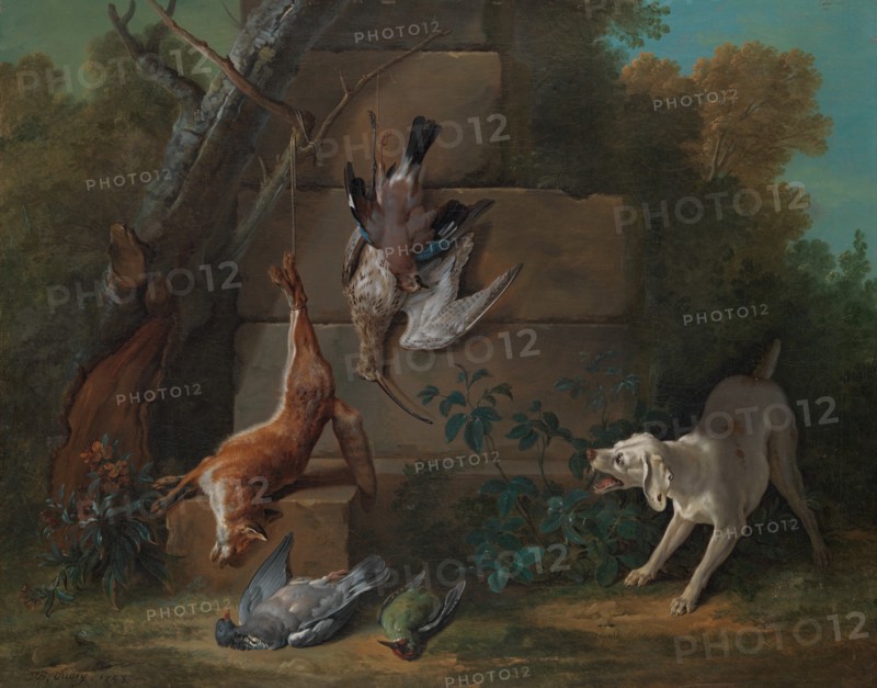 Dog Guarding Dead Game, 1753. Creator: Jean-Baptiste Oudry.