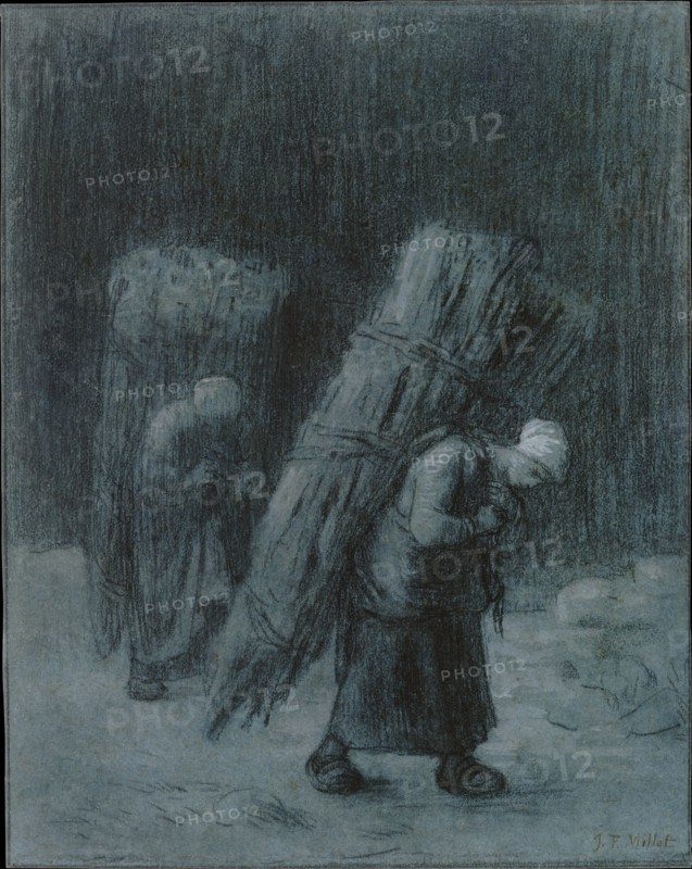 Women Carrying Faggots, ca. 1858. Creator: Jean Francois Millet.