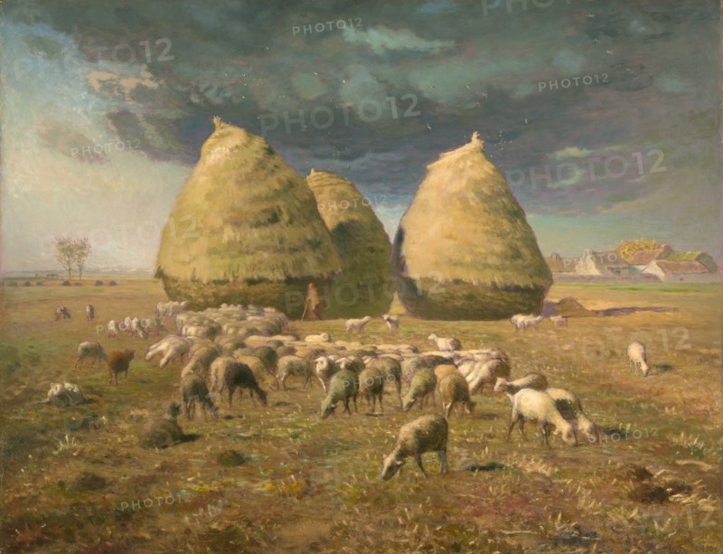 Haystacks: Autumn, ca. 1874. Creator: Jean Francois Millet.