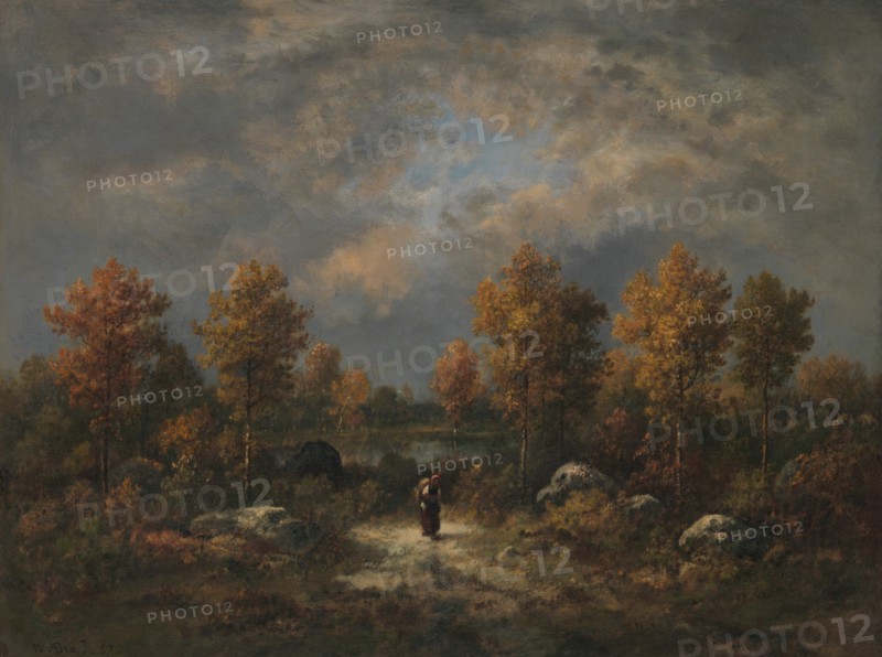 Autumn: The Woodland Pond, 1867. Creator: Narcisse Virgile Diaz de la Pena.