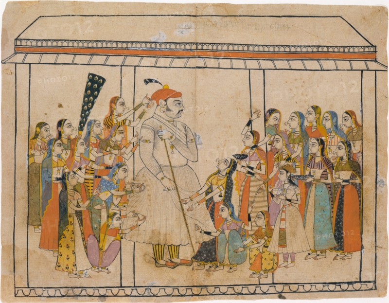 Maharaja Raj Singh Adored by His Ladies, ca. 1710-20. Creator: Unknown.