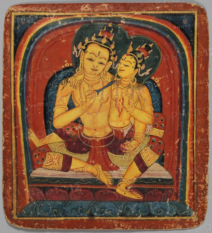 Initiation Card (Tsakalis): Akashagarbha, early 15th century. Creator: Unknown.