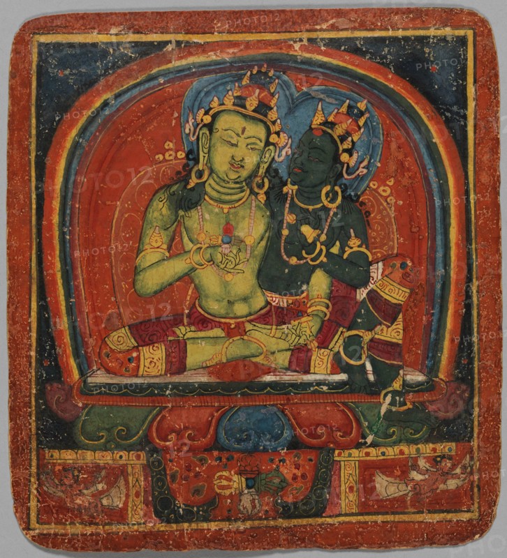 Initiation Card (Tsakalis): Amoghasiddhi, early 15th century. Creator: Unknown.