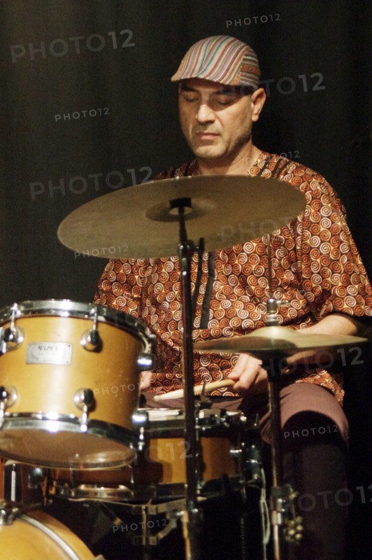 Elias Kacomandis, Carmen Souza's Silver Messengers, Verdict Jazz Club, Brighton East Sussex, 2019. Creator: Brian O'Connor.