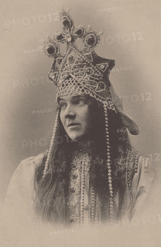 Portrait of Nadezhda Ivanovna Zabela-Vrubel (1868-1913) as Marfa in the opera The Tsar's Bride, 1899 Creator: Anonymous.